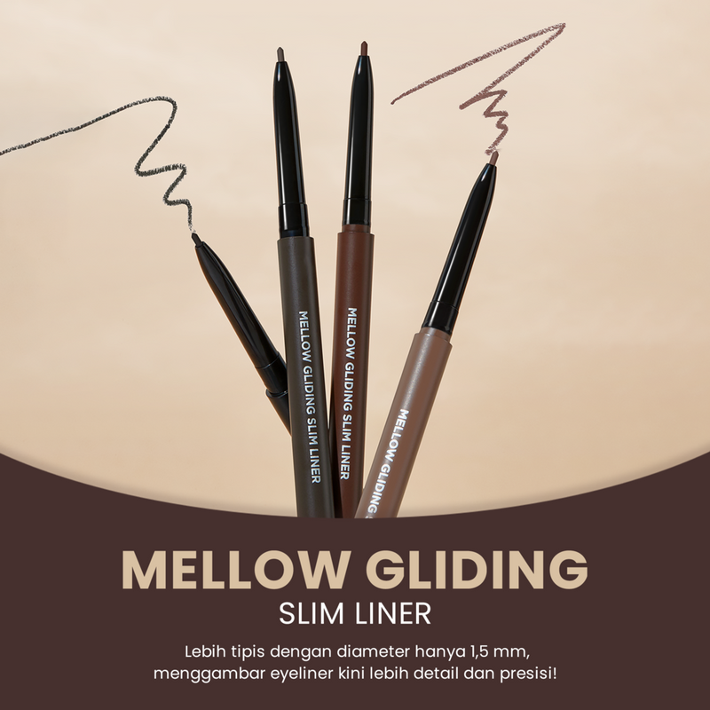 Mellow Gliding Slim Liner | Slimmer & Sharper Waterproof Eyeliner