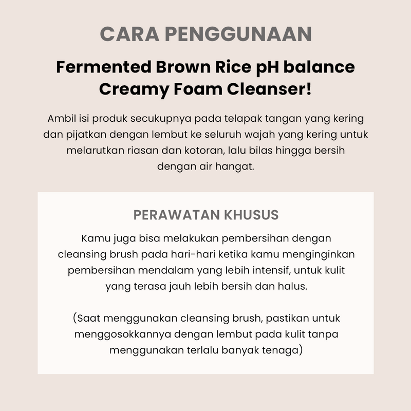 CLINFINITE Fermented Brown Rice pH balance Creamy Foam Cleanser | Sabun Mochi