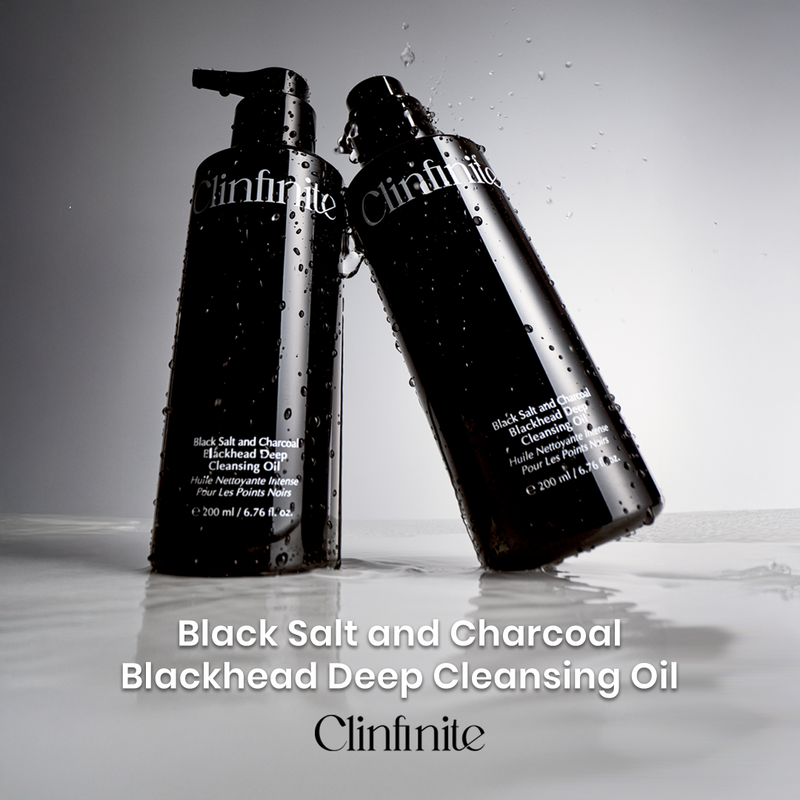 CLINFINITE Black Salt and Charcoal Blackhead Deep Cleansing Oil | Minyak Arang Hitam