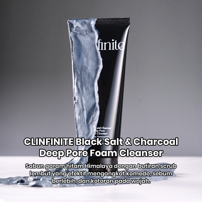 CLINFINITE Black Salt and Charcoal Deep Pore Foam Cleanser | Sabun Garam Hitam Himalaya
