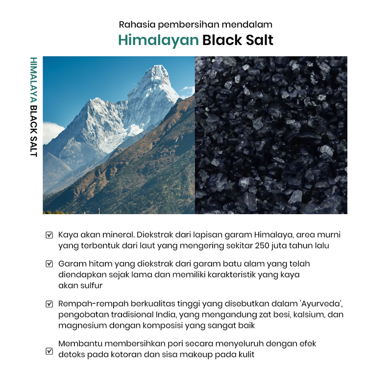 CLINFINITE Black Salt and Charcoal Deep Pore Foam Cleanser | Sabun Garam Hitam Himalaya