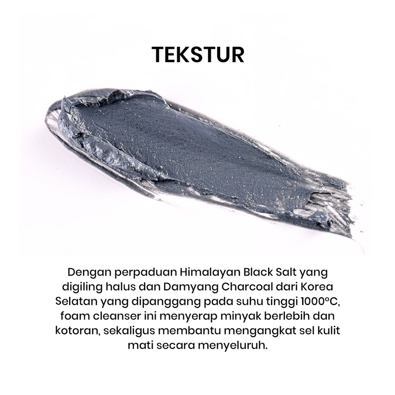 CLINFINITE Black Salt and Charcoal Deep Pore Foam Cleanser | Sabun Garam Hitam Himalaya