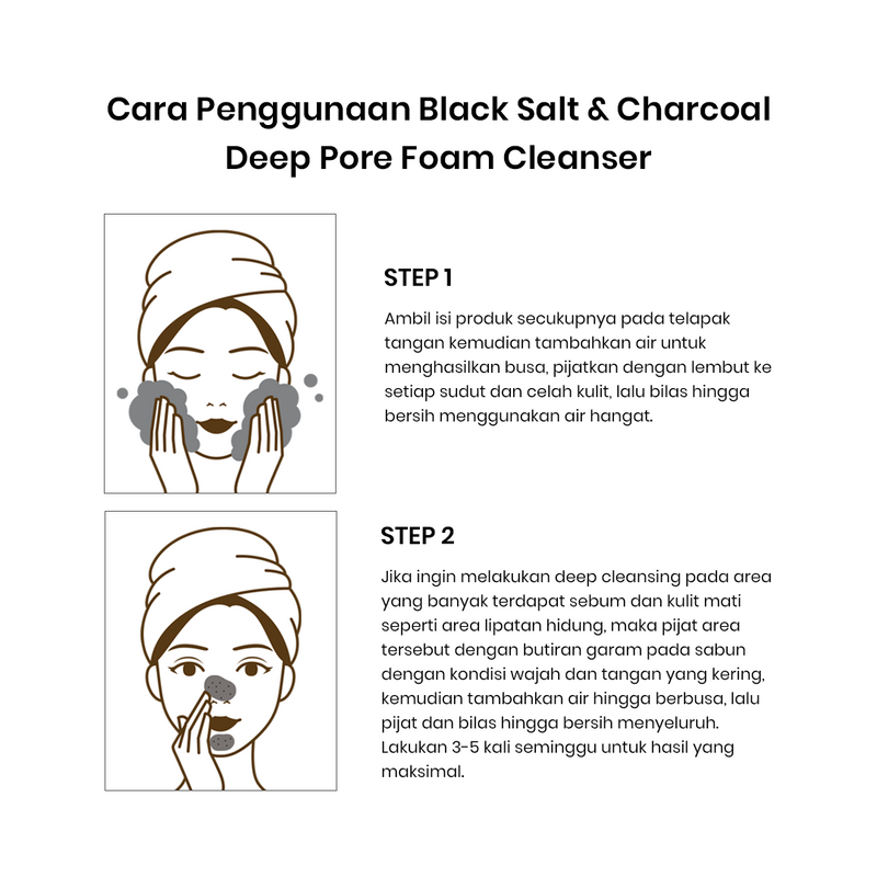 CLINFINITE Black Salt and Charcoal Deep Pore Foam Cleanser | Sabun Garam Hitam Himalaya