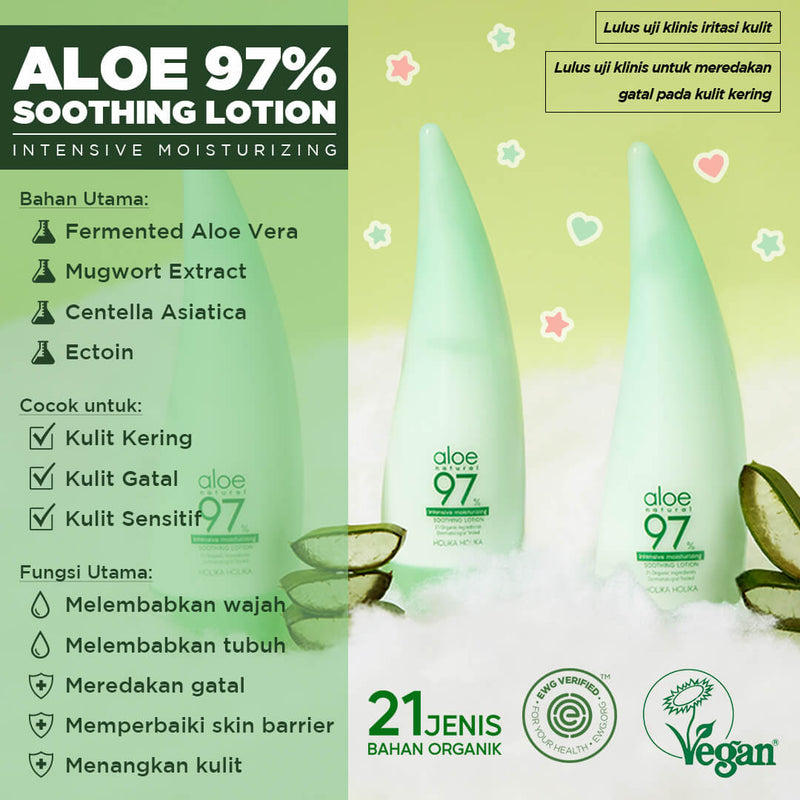 Aloe 97% Soothing Lotion Intensive Moisturizing | Pelembab Wajah & Tubuh